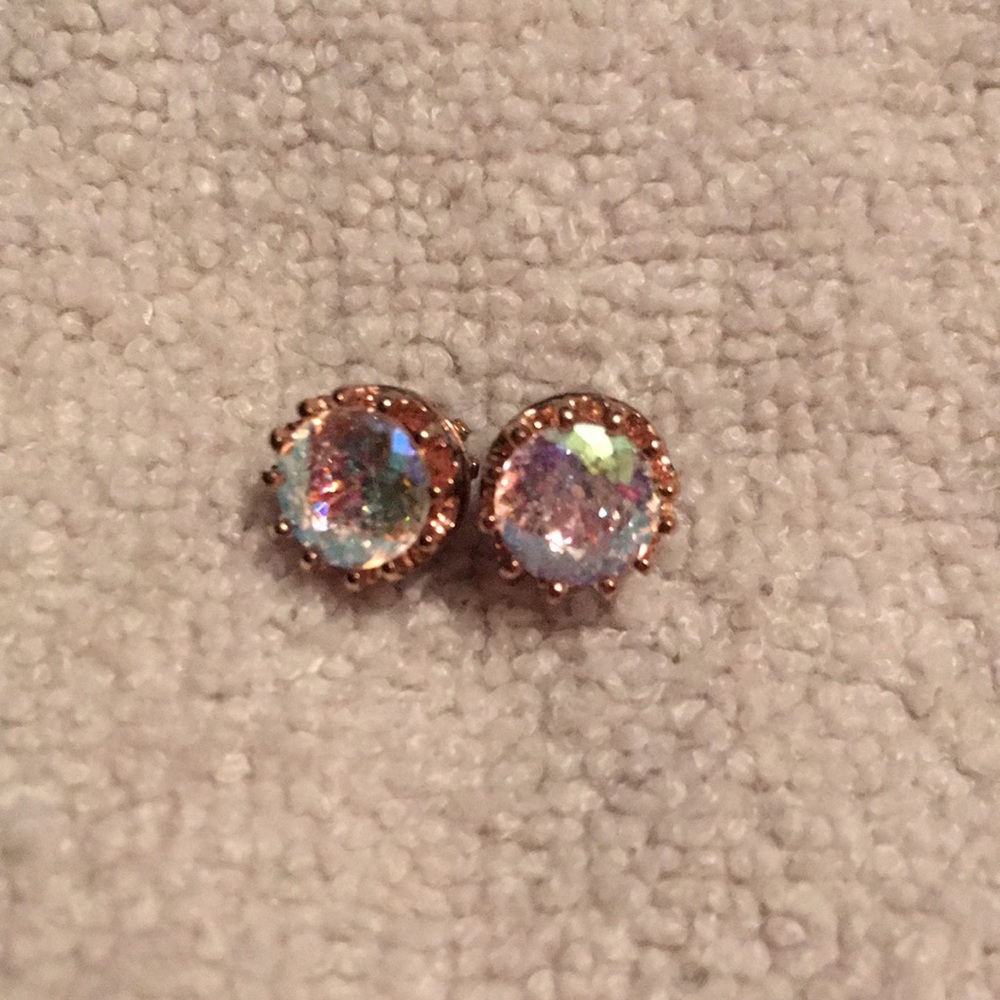 Juicy Couture pink rose stone gold plated earrings, 99% new, no box